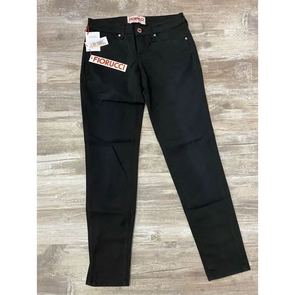 Fiorucci Black Skinny Jeans Ankle Cropped Womens Sz 26 Waist NWT